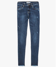 jean skinny avec franges aux chevilles gris pantalons jeans et leggings2707801_4