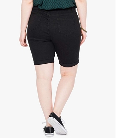 bermuda femme grande taille en coton stretch coupe ajustee noir pantacourts et shorts2711001_3