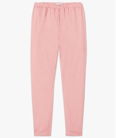 pantalon femme uni a taille elastiquee 2 poches rose pantalons et jeans2711201_4