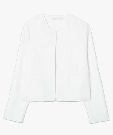 veste en lin a col rond blanc standard vestes femme GÉMO