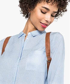chemise femme en maille fluide avec motifs bleu2725501_2