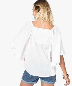 blouse legere manches asymetriques et encolure carree blanc blouses2727501_3
