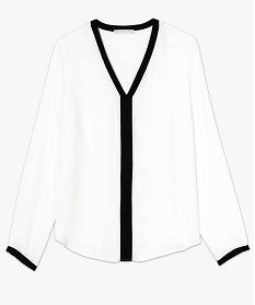 tunique fluide bicolore a manches longues blanc blouses2729801_4
