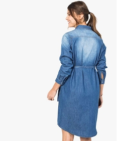 robe de grossesse a manches longues aspect jean gris2736501_3