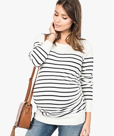 pull de grossesse mariniere a manches longues blanc2746901_1