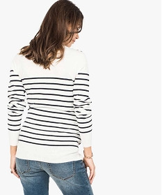 pull de grossesse mariniere a manches longues blanc2746901_3