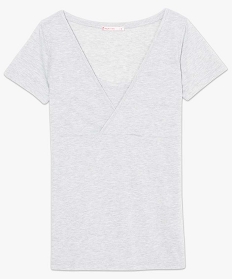 tee-shirt de grossesse effet superpose a manches courtes gris2750601_4