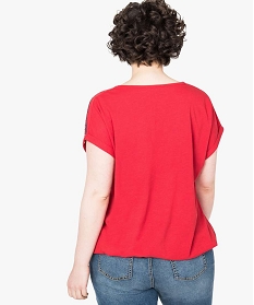 tee-shirt coupe carre a broderies folk rouge2752901_3