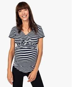 GEMO Tee-shirt de grossesse et allaitement cache-cœur kaki chine