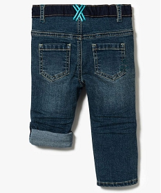 jean transformable en bermuda avec inscriptions sur lavant bleu jeans2768601_2