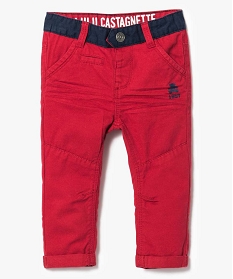 pantalon en toile avec ceinture contrastante - lulu castagnette rouge2769501_1