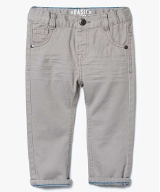 pantalon uni en toile gris pantalons2770001_1