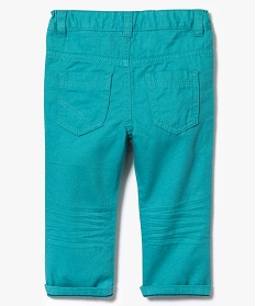 pantalon en toile uni 5 poches bleu2770101_2