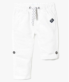pantalon en lin transformable en bermuda blanc2770901_1
