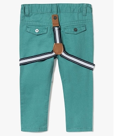 pantalon en toile avec bretelles amovibles vert pantalons2771101_2