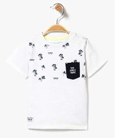 tee-shirt a manches courtes motifs palmiers blanc2781901_1