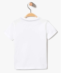 tee-shirt a manches courtes avec inscription sur lavant blanc2782101_2