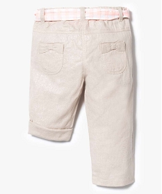 pantalon retroussable a ceinture contrastante beige pantalons2791001_2