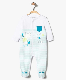 pyjama dors-bien raye avec motif rhinoceros multicolore pyjamas ouverture devant2804401_1