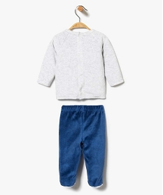 pyjama 2 pieces en velours motif chat super-heros avec ou sans pieds selon la taille bleu2809801_2