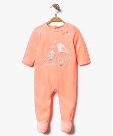 pyjama dors-bien en velours avec motifs oiseaux pailletes orange2810001_1
