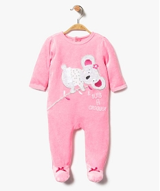 pyjama dors-bien en velours avec motif koala rose2810101_1