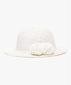 chapeau cloche avec fil dore et pompons blanc2823001_1