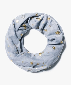 foulard snood imprime etoiles brillantes bleu2841601_1