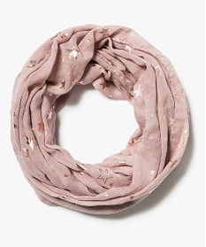 foulard snood imprime etoiles brillantes rose2841801_1