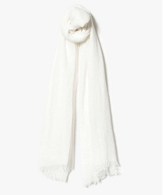 foulard frange effet froisse blanc2843801_1