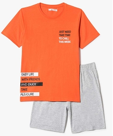 pyjashort deux pieces imprime orange pyjamas2871001_1