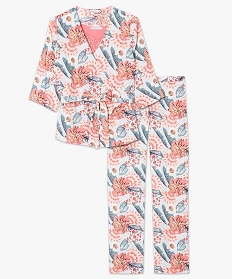 pyjama 3 pieces a imprime fleuri imprime pyjamas ensembles vestes2881001_4