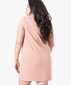 chemise de nuit a manches courtes avec motifs femme grande taille rose nuisettes chemises de nuit2882901_3