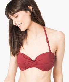 haut de maillot de bain femme bandeau a bretelles amovibles rouge haut de maillots de bain2892901_1