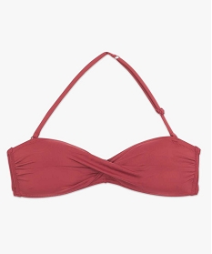 haut de maillot de bain femme bandeau a bretelles amovibles rouge haut de maillots de bain2892901_4