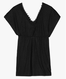 robe de plage femme avec col v et broderies noir vetements de plage2911901_4