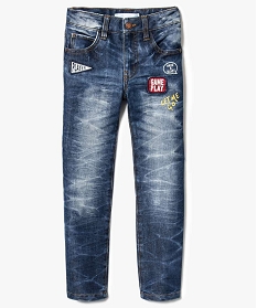 jean straight aspect delave avec badges gris jeans2916101_2