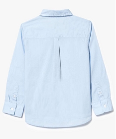 chemise garcon popeline unie avec broderie niveau poitrine bleu2921901_2