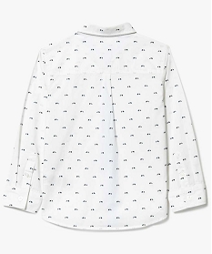 chemise garcon popeline a micro-motifs avec broderie niveau poitrine blanc2922001_2