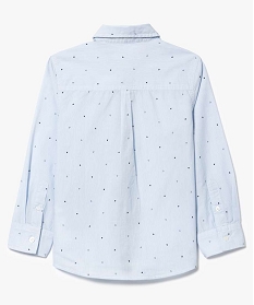 chemise garcon popeline a fines rayures avec micro-motifs imprime2922201_2