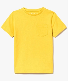 tee-shirt uni a manches courtes pour garcon avec poche poitrine jaune2926901_1