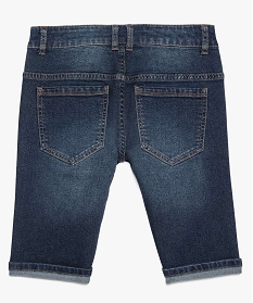 bermuda garcon en jean coupe skinny extensible a revers gris2938301_3