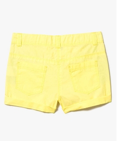 short uni avec revers cousus en bas de jambe jaune shorts2955501_2