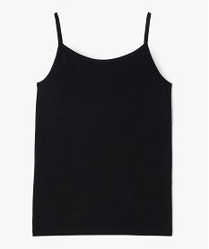 debardeur en coton extensible a fines bretelles fille noir vif debardeurs3003401_4