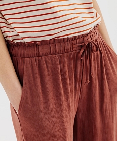 bermuda ample et chic en viscose-lin avec ceinture femme bleu shorts3618801_2