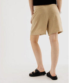 bermuda ample et chic en viscose-lin avec ceinture femme beige shorts3619001_3