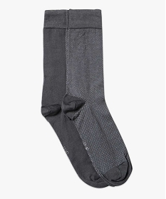 lot x2 paires de chaussettes hautes a motifs - fil decosse gris3762601_1