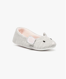 chaussons forme souris gris chaussons3958501_2