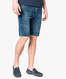 bermuda homme effet denim delave bleu shorts en jean3967101_1