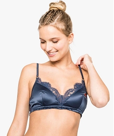 soutien-gorge triangle en satin et dentelle bleu3986601_1